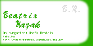 beatrix mazak business card